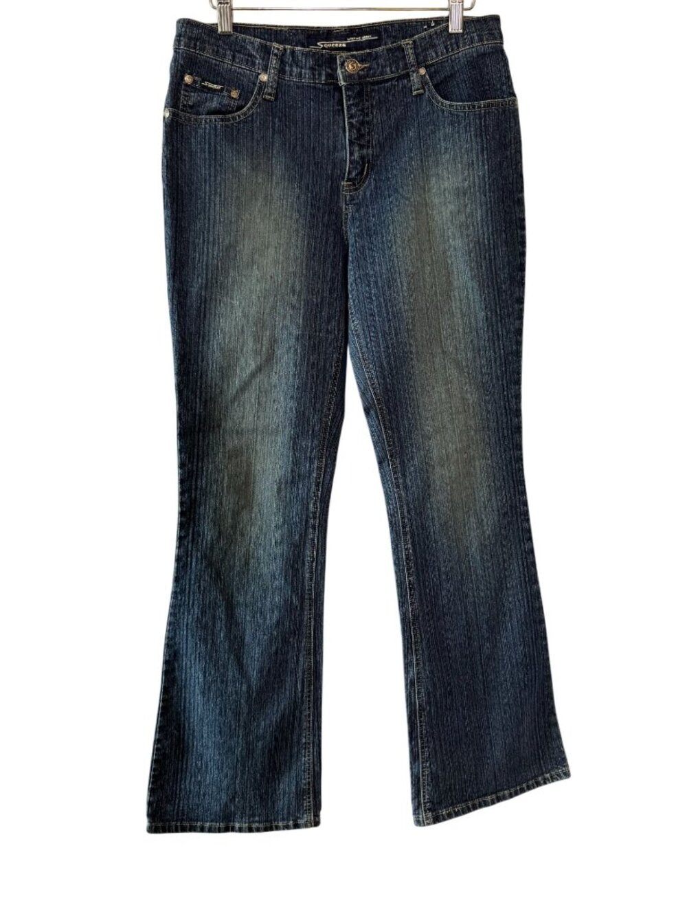 Squeeze Stephen Hardy Vintage Y2K Flare Leg Jeans Size 11/12 Dark Wash Stretch